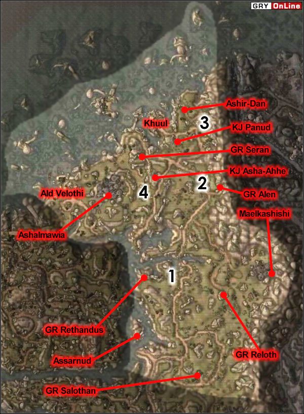 [1] - Ognisko, skrzynia i bandyta do pokonania: Pilun Ashapaladdon - Mapa Główna | ŚWIAT - Khuul | The Elder Scrolls III: Morrowind - The Elder Scrolls III: Morrowind - poradnik do gry