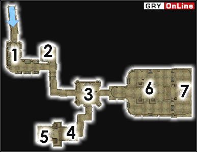 Zależnie od poziomu możesz spotkać jednego w [1], [2], [4] i [6] oraz dwóch w [3] przeciwników: Szkielet, Kościej, Zjawa Przodka lub Truposz - Pozostałe miejsca | ŚWIAT - Khuul | The Elder Scrolls III: Morrowind - The Elder Scrolls III: Morrowind - poradnik do gry