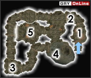 W [1] i [2] stoją Górnicy z Kopalni Jaj - obaj nie mają nic do powiedzenia, co by mogło nas zainteresować - Pozostałe miejsca | ŚWIAT - Khuul | The Elder Scrolls III: Morrowind - The Elder Scrolls III: Morrowind - poradnik do gry