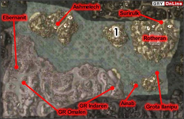 [1] - Stoi tu mnich Sendus Sathis - Mapa Główna | ŚWIAT - Rotheran | The Elder Scrolls III: Morrowind - The Elder Scrolls III: Morrowind - poradnik do gry