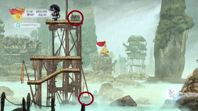 W dolnej jest Quicken Elixir, a w górnej Damage Elixir - Rozdział 9 | Sekrety i znajdźki | Child of Light - Child of Light - poradnik do gry