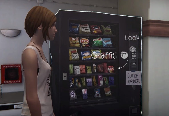 Po zdobyciu batonika możesz zrobić graffiti na automacie z jedzeniem - Wszystkie graffiti Epizod 3 Hell Is Empty Life Is Strange Before the Storm - Life Is Strange: Before the Storm - poradnik do gry