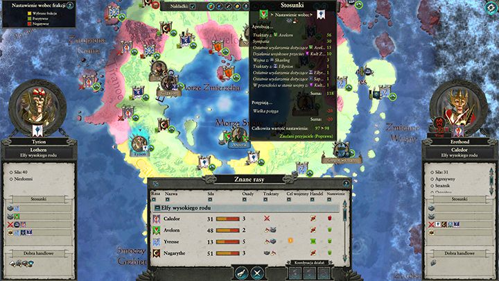 Na relacje między frakcjami ma wpływ szereg czynników. - Dyplomacja i handel w Total War Warhammer II | Rozgrywka na mapie kampanii - Total War: Warhammer II - poradnik do gry