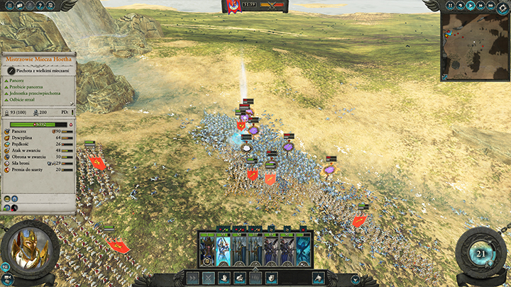 Jaszczuroludzie będą mieli nad tobą przewagę liczebną, jednak powinieneś móc ich pokonać. - Zakon Mistrzów Magii - porady | Wysokie Elfy w Total War Warhammer II - Total War: Warhammer II - poradnik do gry