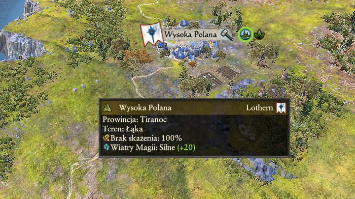 Stan Wiatrów Magii w danym regionie możesz sprawdzić w każdej chwili najeżdżając na niego myszką. - Wiatry Magii | Prowadzenie bitew w Total War Warhammer II - Total War: Warhammer II - poradnik do gry