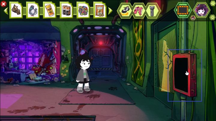 W tym pokoju musisz kliknąć na ekran przy drzwiach - Zakończenie | Opis przejścia - Akt 1 | Hiveswap - Hiveswap - poradnik do gry
