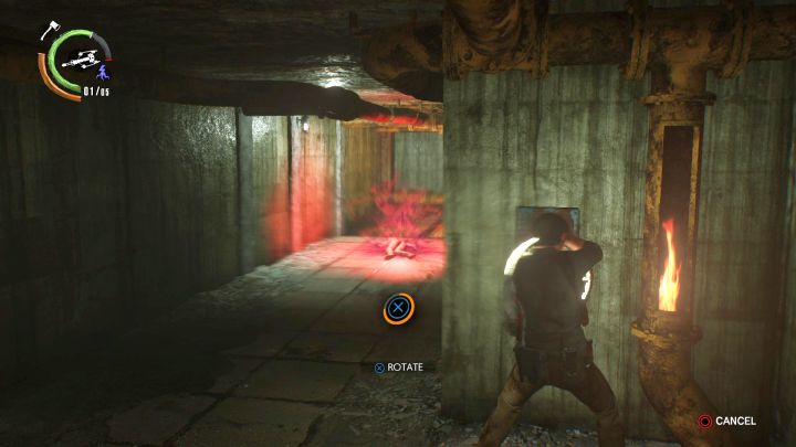 Jeden z dwóch zaworów, które trzeba przekręcić podczas trzeciej rundy starcia. - Rozdział 14 - Spalenie ołtarza | Opis przejścia Evil Within 2 - Evil Within 2 - poradnik do gry