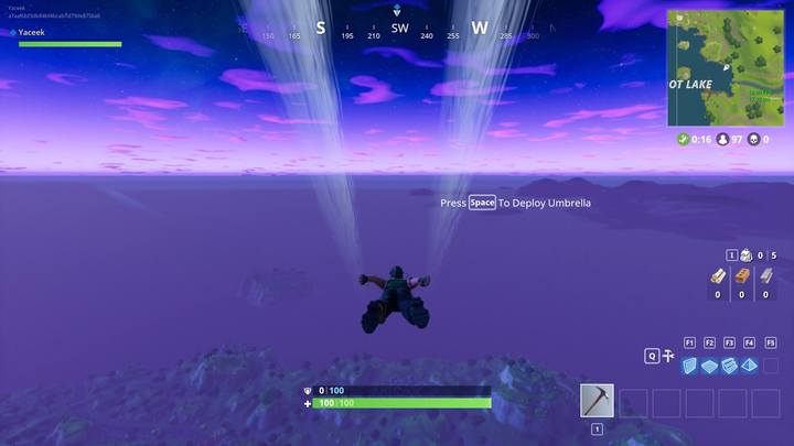 Manipuluj postacią w powietrzu, by dostać się tam gdzie chcesz. - Jak grać na początku meczu w Fortnite Battle Royale? - Fortnite: Battle Royale - poradnik do gry