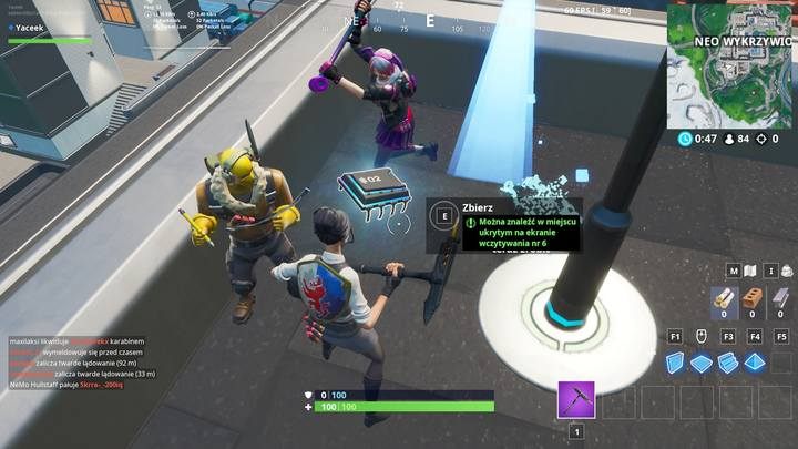 Fortbajt #1 - Można znaleźć w miejscu ukrytym na ekranie wczytywania nr 6 znajduje się w na wieży zegarowej w Neo-Wykrzywionych - Fortbajty - lokalizacja i mapa | Fortnite Battle Royale - Fortnite: Battle Royale - poradnik do gry