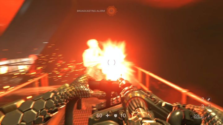 Warto wykorzystać ciężki laser, by wyeliminować wrogów. - Sygnał | Rozdział 1 - Zjednoczenie | Opis przejścia | Wolfenstein II - Wolfenstein II: The New Colossus - poradnik do gry