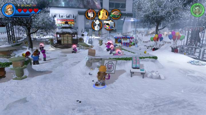 Drugi znak Gwenpool znajduje się zaraz obok miejsca rozpoczęcia misji (patrz obrazek) - Misja 1 - Piknikowa panika | Misje Gwenpool | Solucja LEGO Marvel Super Heroes 2 - LEGO Marvel Super Heroes 2 - poradnik do gry