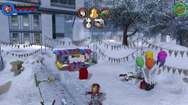 Przejdź na prawą stronę, niedaleko sceny, w której znajdował się wcześniej M - Misja 1 - Piknikowa panika | Misje Gwenpool | Solucja LEGO Marvel Super Heroes 2 - LEGO Marvel Super Heroes 2 - poradnik do gry