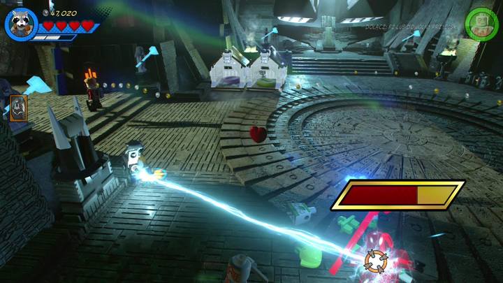 W walce z samym bossem możesz użyć Rocket Raccoona i ostrzeliwać wroga elektrycznością - Misja 12 - Istny Kreezys | Solucja LEGO Marvel Super Heroes 2 - LEGO Marvel Super Heroes 2 - poradnik do gry