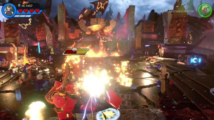 W następnej fazie walki postaraj się okładać Surtura i jego sługusów - Misja 7 - Nerwowa natura Surtura | Solucja LEGO Marvel Super Heroes 2 - LEGO Marvel Super Heroes 2 - poradnik do gry