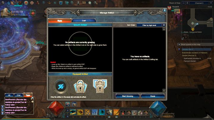 Gdy zdobędziesz artefakt, trzeba będzie ekwipować go na postaci. - Alchemia - tworzenie artefaktów w MU Legend - MU Legend - poradnik do gry