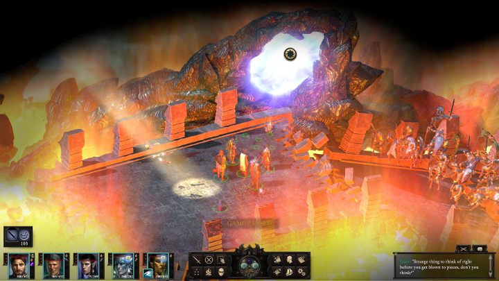 Wróć do miejsca, w którym przed chwilą korzystałeś z promienia światła, ale tym razem użyj portalu widocznego na powyższym obrazku - Pillars of Eternity 2 Beast of Winter: Płonący Most - solucja, opis przejścia - Pillars of Eternity 2 Deadfire - poradnik do gry