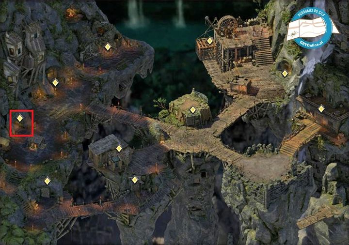 Do Zaplecza (M20) najłatwiej dostać się przez Przesmyki znajdujące się w Gardzieli (M12) - zostały one zaznaczone na powyższej mapie - Pillars of Eternity 2: Ostatni dzwonek, zadanie Pellaginy - solucja - Pillars of Eternity 2 Deadfire - poradnik do gry