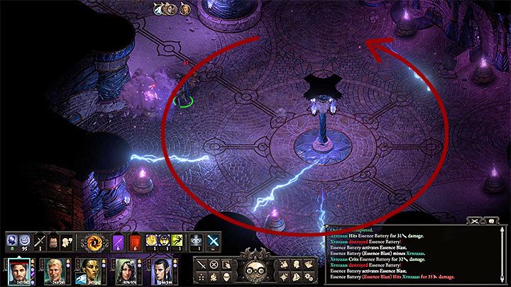 Na trzecim poziomie lochu najbardziej kłopotliwa jest sala z piorunami (M30,16) - pokazuje ją powyższy obrazek - Pillars of Eternity 2: Burze Poko Kohary - zadania poboczne, solucja - Pillars of Eternity 2 Deadfire - poradnik do gry
