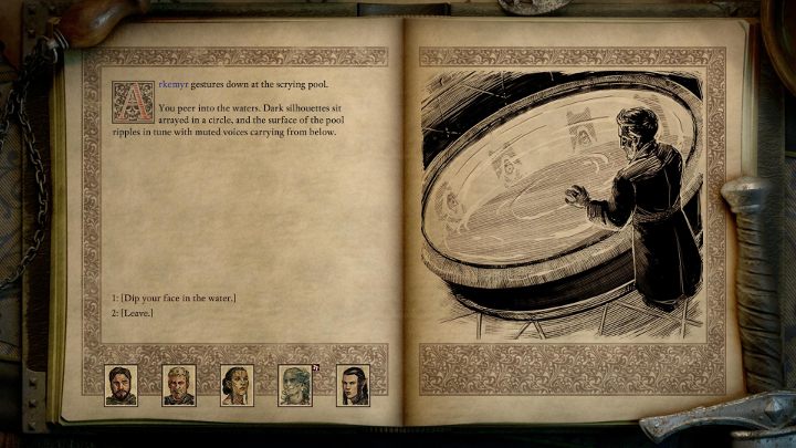 Uruchomi to scenę paragrafową - wybierz opcję z zanurzeniem twarzy w wodzie, aby kontynuować - Badania Bekarny | Obserwatorium Bekarny | Solucja Pillars of Eternity II - Pillars of Eternity 2 Deadfire - poradnik do gry