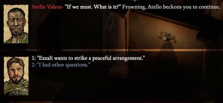 Jeśli chcesz rozwiązać konflikt w pokojowy sposób to musisz poczynić pewne przygotowania - Pillars of Eternity 2: Konflikt rodzin Valera i Bardatto - solucja - Pillars of Eternity 2 Deadfire - poradnik do gry