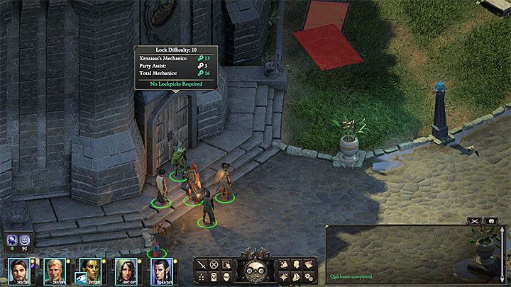 Pierwsza metoda jest najbardziej oczywista i zakłada otwarcie głównych drzwi posiadłości (M15,3) - Pillars of Eternity 2: Posiadłość Arkemyra - mapa - Pillars of Eternity 2 Deadfire - poradnik do gry