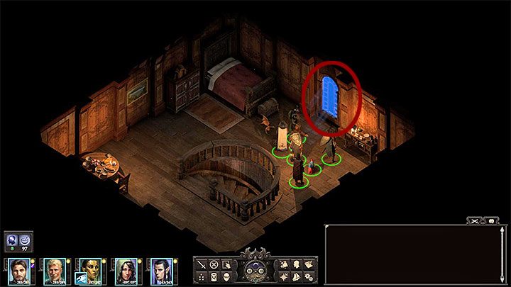 Ostatnia trzecia metoda jest najlepiej ukryta i dotyczy ona rozwieszenia liny na piętrze Posępnego Kredensu (M15,4) - Pillars of Eternity 2: Posiadłość Arkemyra - mapa - Pillars of Eternity 2 Deadfire - poradnik do gry