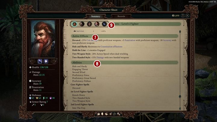 7 - Pillars of Eternity 2: Karta postaci - parametry, umiejętności, efekty - Pillars of Eternity 2 Deadfire - poradnik do gry