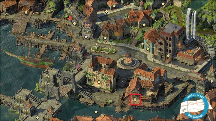 Konstanten przebywa w zaznaczonej na mapie karczmie. - Pillars of Eternity 2: Lokalizacja pomocników - Pillars of Eternity 2 Deadfire - poradnik do gry