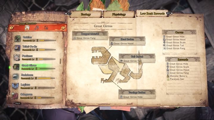 Materiał z potwora - Wielki Girros - taktyka, odporność, słabe strony | Monster Hunter World - Monster Hunter World - poradnik do gry