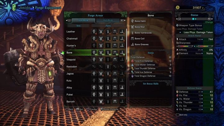 Zbroja kościana - cechy i odporności - Zbroje niskiego poziomu w Monster Hunter World - Monster Hunter World - poradnik do gry