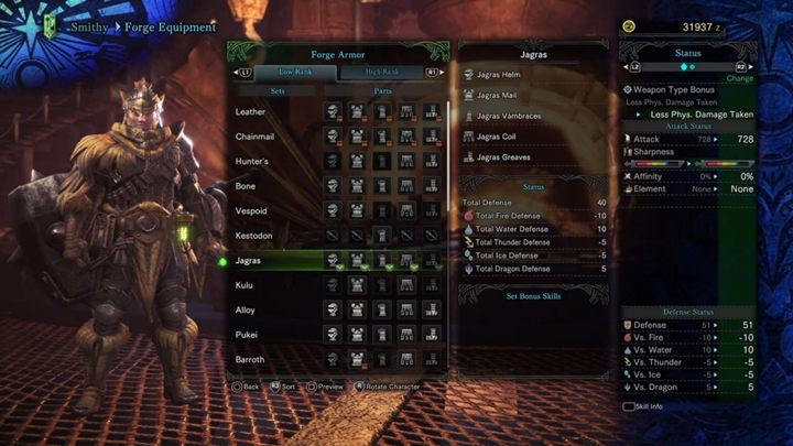 Zbroja Jagrasa - cechy i odporności - Zbroje niskiego poziomu w Monster Hunter World - Monster Hunter World - poradnik do gry