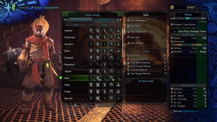 Zbroja Kulu - cechy i odporności - Zbroje niskiego poziomu w Monster Hunter World - Monster Hunter World - poradnik do gry