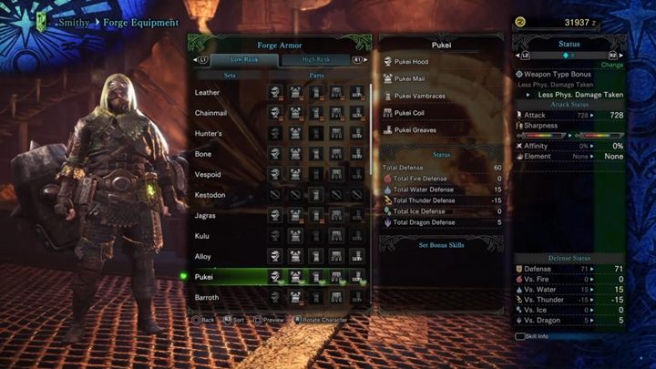 Zbroja Pukei - cechy i odporności - Zbroje niskiego poziomu w Monster Hunter World - Monster Hunter World - poradnik do gry