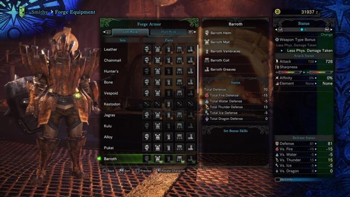 Zbroja Barrotha - cechy i odporności - Zbroje niskiego poziomu w Monster Hunter World - Monster Hunter World - poradnik do gry