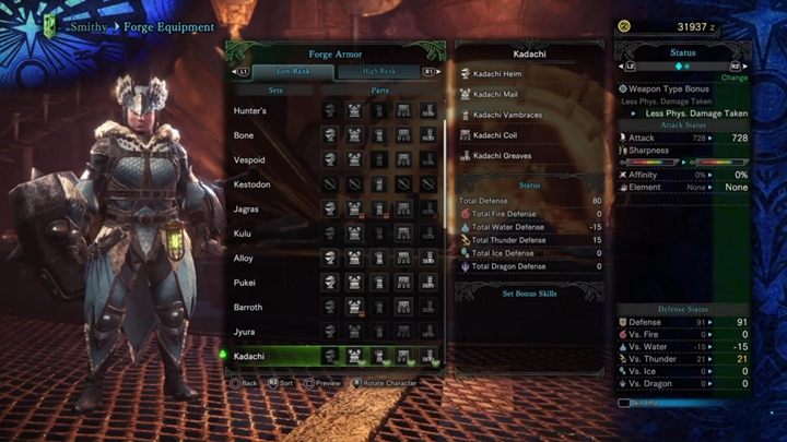 Zbroja Kadachi - cechy i odporności - Zbroje niskiego poziomu w Monster Hunter World - Monster Hunter World - poradnik do gry