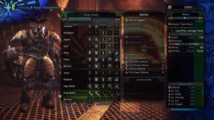 Zbroja Żuka Królewskiego - cechy i odporności - Zbroje niskiego poziomu w Monster Hunter World - Monster Hunter World - poradnik do gry