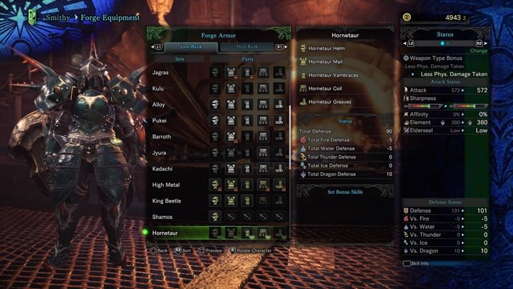 Zbroja Hornetaura - cechy i odporności - Zbroje niskiego poziomu w Monster Hunter World - Monster Hunter World - poradnik do gry