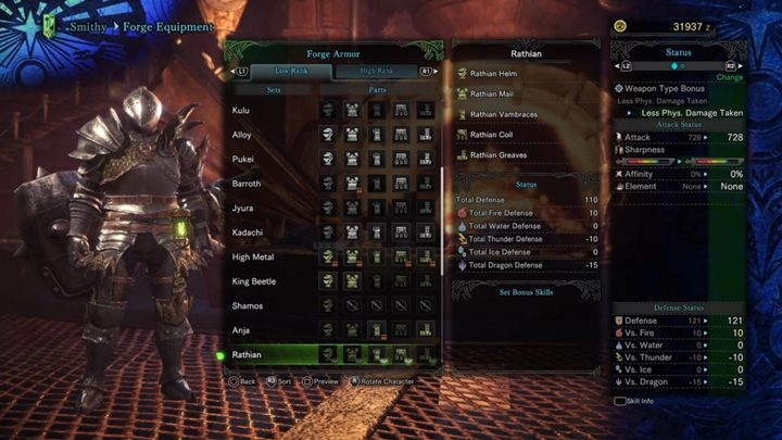 Zbroja Rathiany - cechy i odporności - Zbroje niskiego poziomu w Monster Hunter World - Monster Hunter World - poradnik do gry
