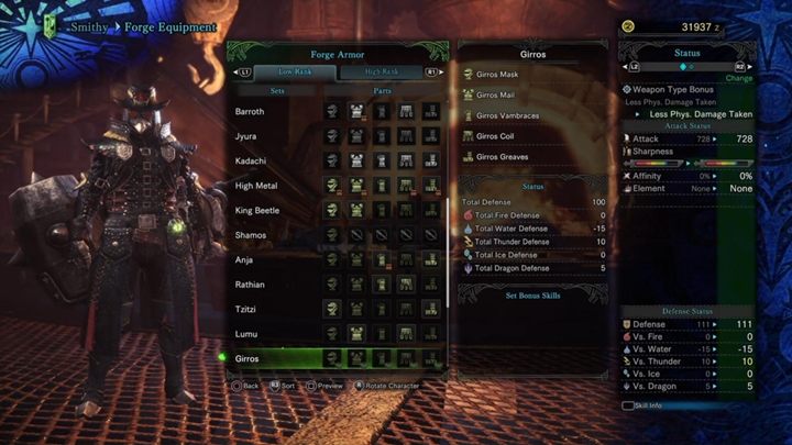 Zbroja Girrosa - cechy i odporności - Zbroje niskiego poziomu w Monster Hunter World - Monster Hunter World - poradnik do gry