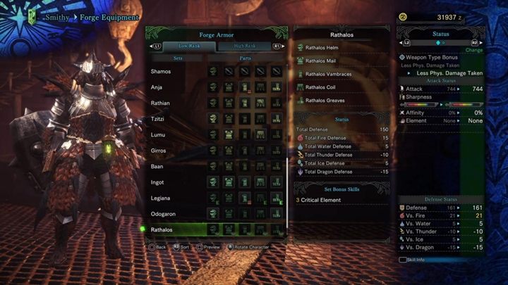 Zbroja Rathalosa - cechy i odporności - Zbroje niskiego poziomu w Monster Hunter World - Monster Hunter World - poradnik do gry