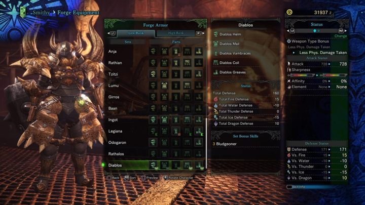 Zbroja Diablosa - cechy i odporności - Zbroje niskiego poziomu w Monster Hunter World - Monster Hunter World - poradnik do gry