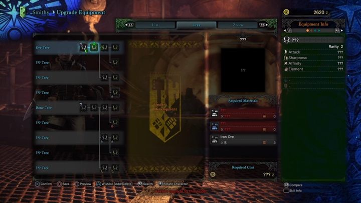 Każda broń ma swoje drzewko rozwoju. - Crafting i ulepszanie ekwipunku w Monster Hunter World - Monster Hunter World - poradnik do gry
