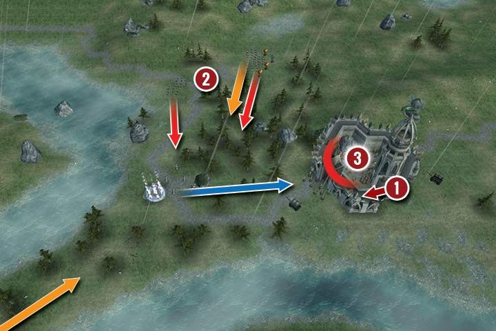 Rozpoczynasz misję niedaleko twierdzy z aktywnym teleportem - Misja 29 - Wieża Światła | Kampania w Hex Commander - Hex Commander - poradnik do gry