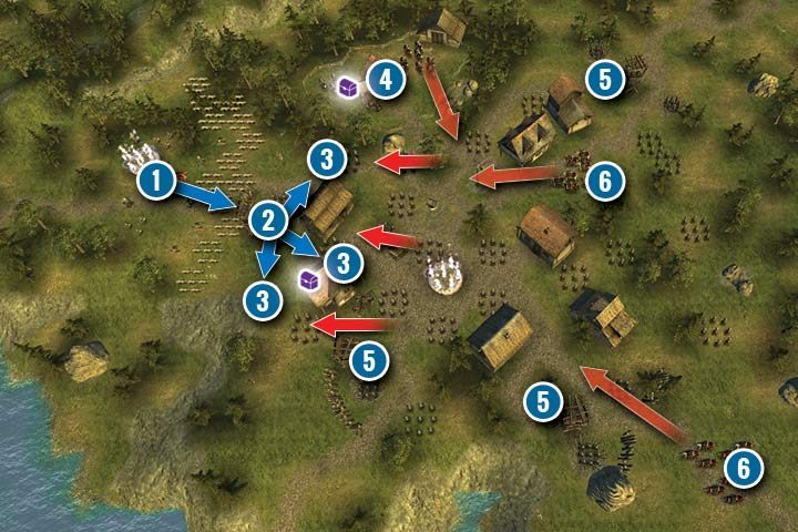 Armia zielonoskórych napotkała zgrupowanie milicji oraz żołnierzy - Misja 23 - Harmstead | Kampania Zielonoskórych (Orków) w Hex Commander - Hex Commander - poradnik do gry