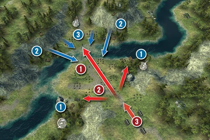 Jest to niełatwa misją, ponieważ wroga armia składa się wyłącznie z oddziałów Krasnoludów - Misja 3 - Zasadzka nad potokiem | Kampania Elfów w Hex Commander - Hex Commander - poradnik do gry
