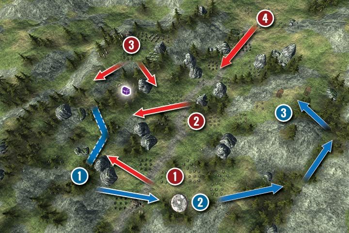 Na mapie robi się od goblińskich łuczników i wojowników - Misja 4 - Skalisty Szlak| Kampania Elfów w Hex Commander - Hex Commander - poradnik do gry
