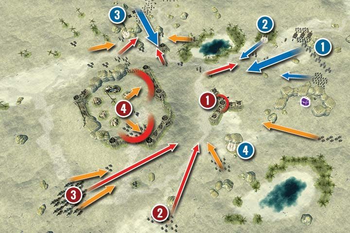Sytuacja na mapie wygląda następująca - Misja 20 - Wzgórze Kerrash | Kampania w Hex Commander - Hex Commander - poradnik do gry