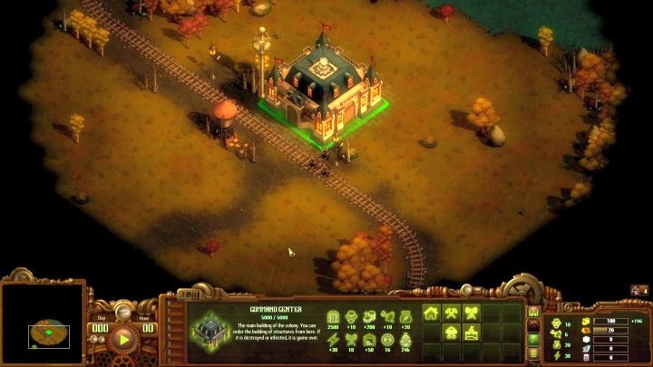 Początek pierwszej misji kampanii wygląda dość standardowo - główny budynek i 4 Zwiadowczynie. - Misja 01 - Ukryta Dolina (They Hidden Valley) | Solucja They Are Billions - They Are Billions - Poradnik Do Gry