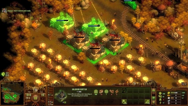 Kilka budynków do szkolenia jednostek znacząco przyspiesza ich rekrutację. - Misja 01 - Ukryta Dolina (They Hidden Valley) | Solucja They Are Billions - They Are Billions - Poradnik Do Gry