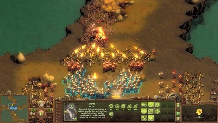 Skup ogień większości jednostek na Zainfekowanych Mutantach, by szybko się ich pozbyć. - Horda zarażonych #12 | Solucja They Are Billions - They Are Billions - Poradnik Do Gry